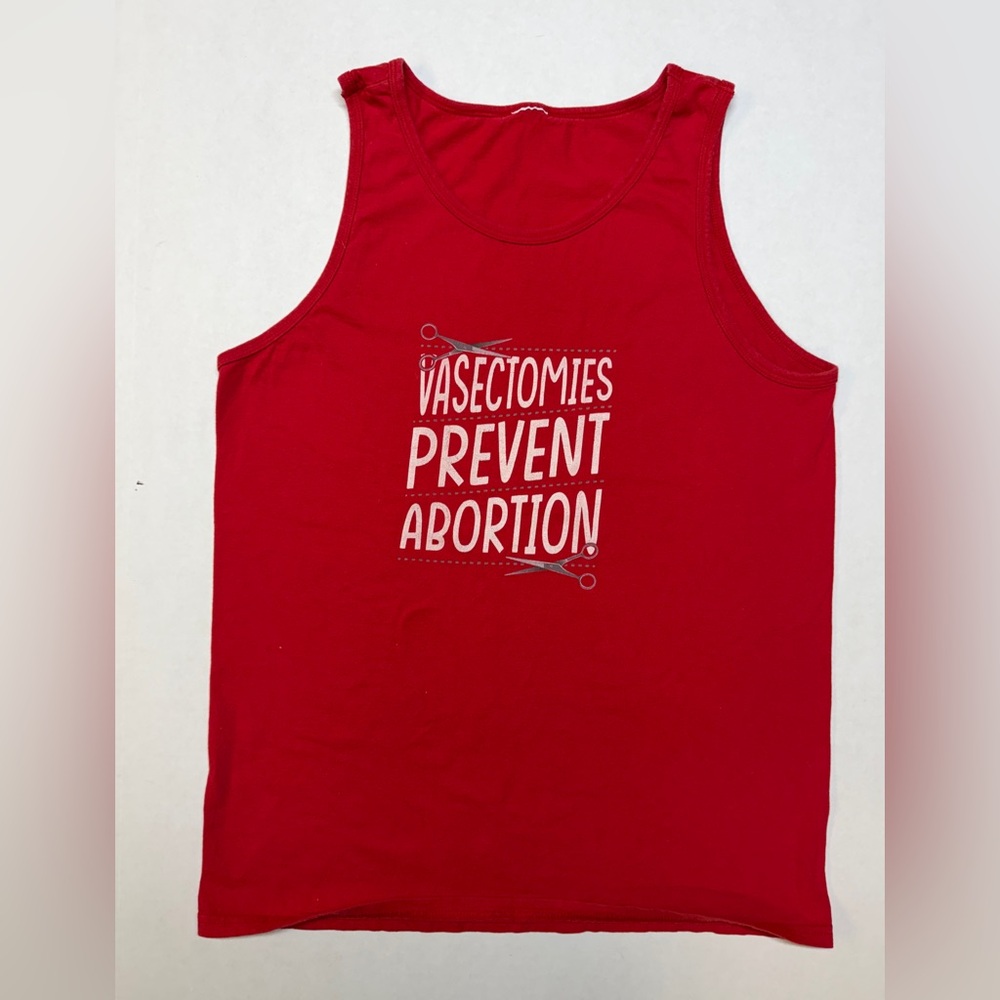 Vasectomies Prevent Abortion Women’s Extra Large Red Tank Top